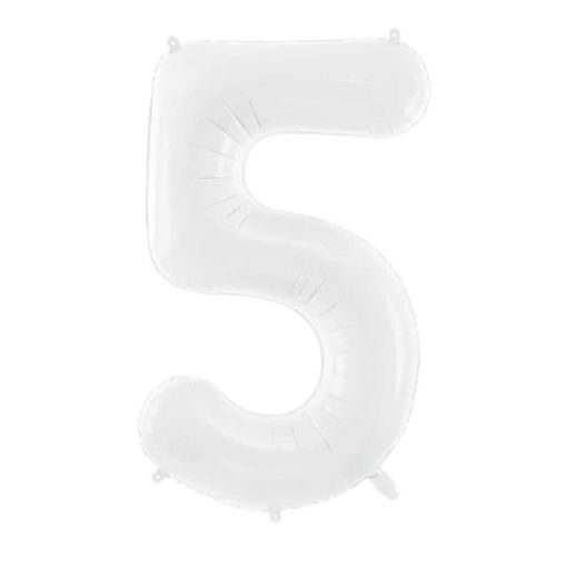 Picture of FOIL BALLOON NUMBER 5 WHITE